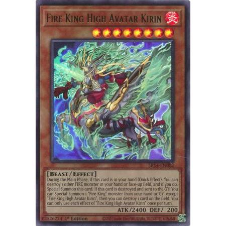 Yugioh - Fire King High Avatar Kirin Card - SS14-EN002 - Ultra Rare 1st Edition - Monster Effect