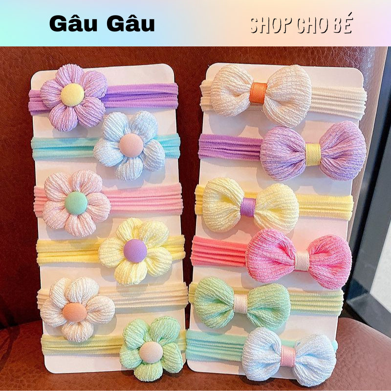 ผ้าผูกผมโบว์และดอกไม้สวยมาก Woof Woof Shop สําหรับเด็กผู้หญิง DH05, DN03