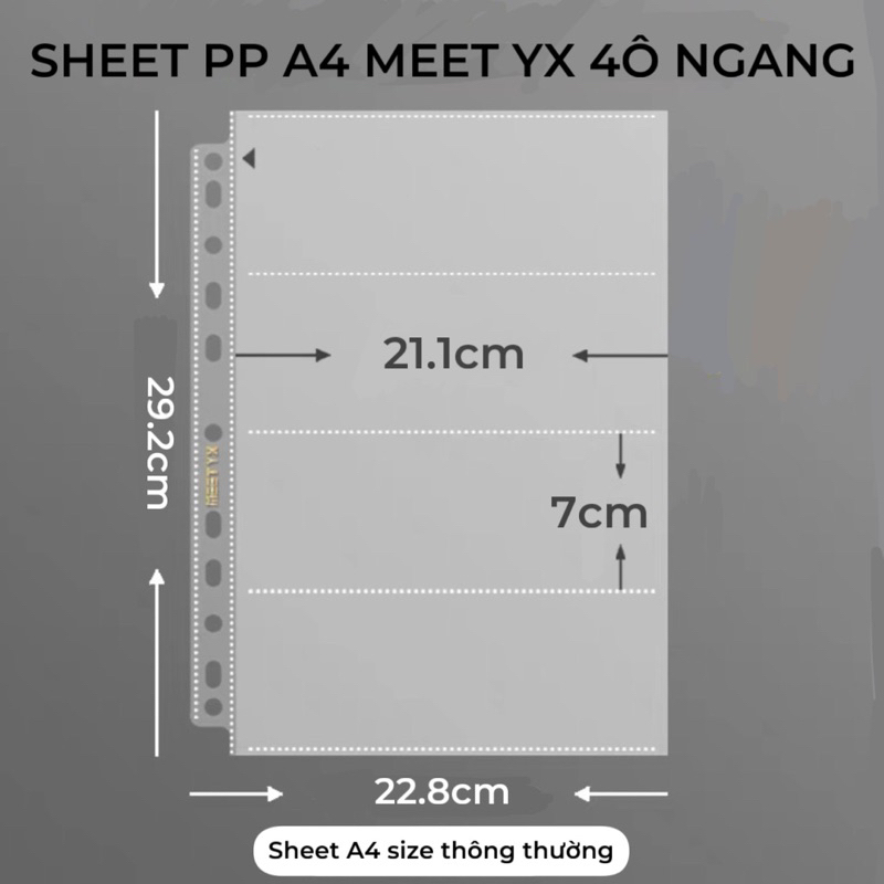 แผ่น PP A4 4 HORIZONTAL CELLS MEET YX สําหรับที่เก็บการ์ด BINDER A4 - สุนัขจิ้งจอกยกนาก