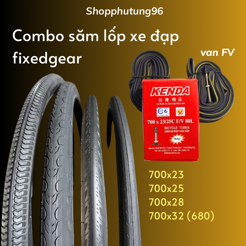ยางและท่อจักรยาน 700x23; 700x25 สําหรับเกียร์คงที่