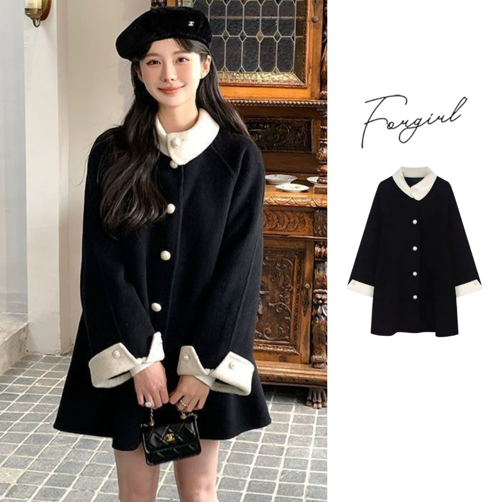 Forgirl lady ชุดราตรี, ชุดราตรีตรงยาวพร้อมกางเกงซ่อน, คอปกเปิดลงและกระดุมมุก T005