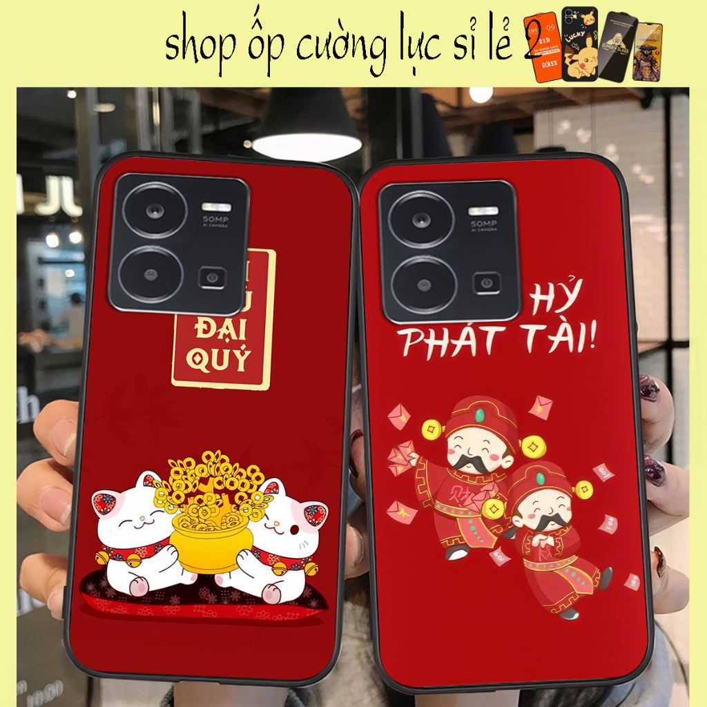 เคส Vivo y35 4g / y55 2022 4g / vivo y55 2022 5g พร้อมตลก 2024 Tet พิมพ์