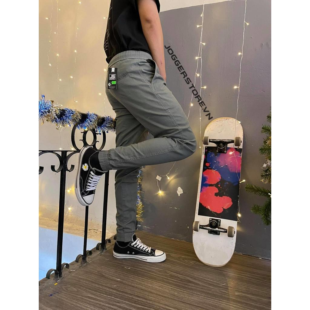 DENIM STRETCH KAKI JOGGER PANTS