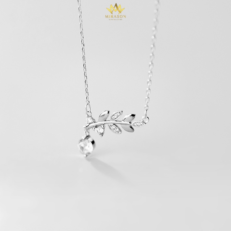 น่ารัก Falling Stone Leaf S925 สร้อยคอเงินสําหรับผู้หญิง - MIRASON MDC6637