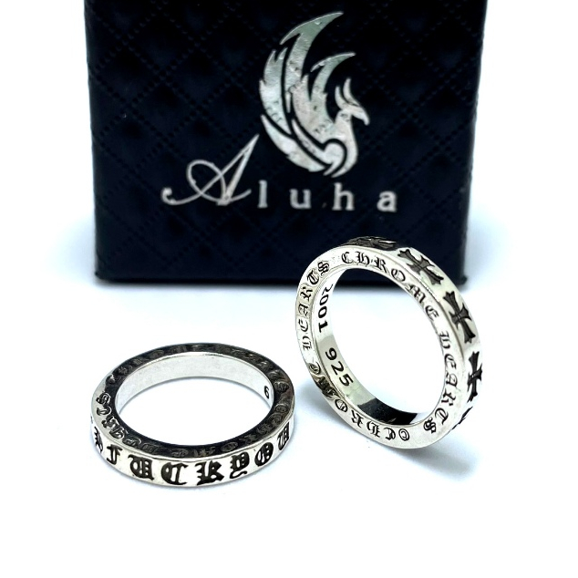 [ ใหม ่ ] แหวนทองแดงสีขาวชุบเงิน s925, Chrome Heart, Sharp Motifs, รุ ่ น 2001 ขนาด 5 สําหรับผู ้ หญิง - R126 - s5 - Aluha