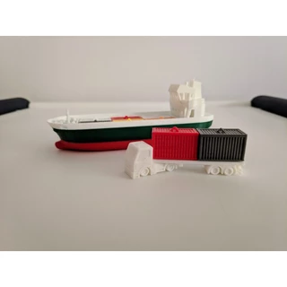 รถบรรทุกตู้คอนเทนเนอร์รุ่น [ของแท้ 47ART - 3D PRINTED] ทําโครงการ โมเดลซีพอร์ต หลายสี ตกแต่ง