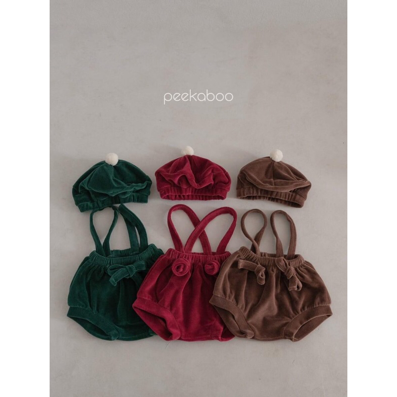 Peekaboo Elf collection ชุดเอี๊ยมและหมวกสําหรับเด็กชายและเด็กหญิงเกาหลี