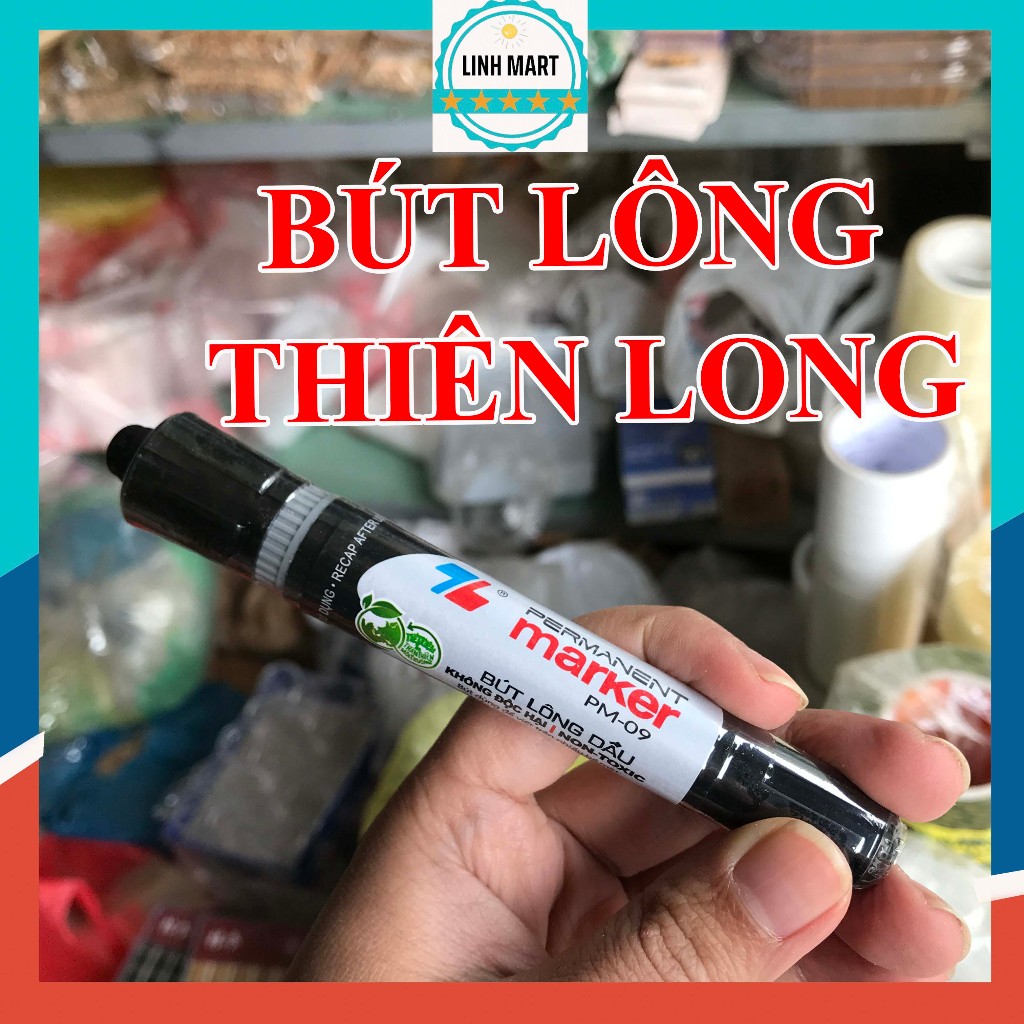 Thien Long Oil Brush Pens, Beautiful Blue, Black, and Red Markers LINHMART
