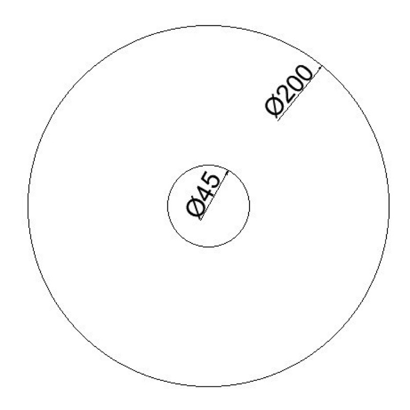 จานรหัสกลม D200xd45mm หนา 5mm