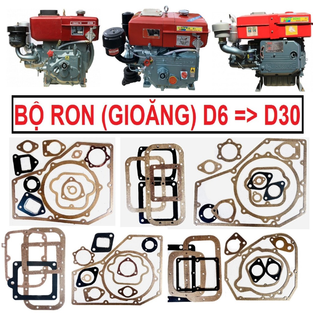 [SET] ปะเก็นเครื่องยนต์ D6 - D30 ปะเก็นเครื่องยนต์ดีเซล D7 D8 D9 D10 D12 D15 D18 D20 D24 D28 D30