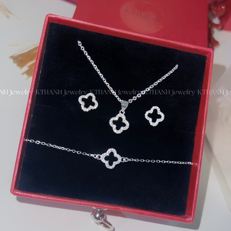 (ฟรี SILVER CLEANING WATER) 925 ITALIAN SILVER Jewelry SET ️K.THHANH Jewelry
