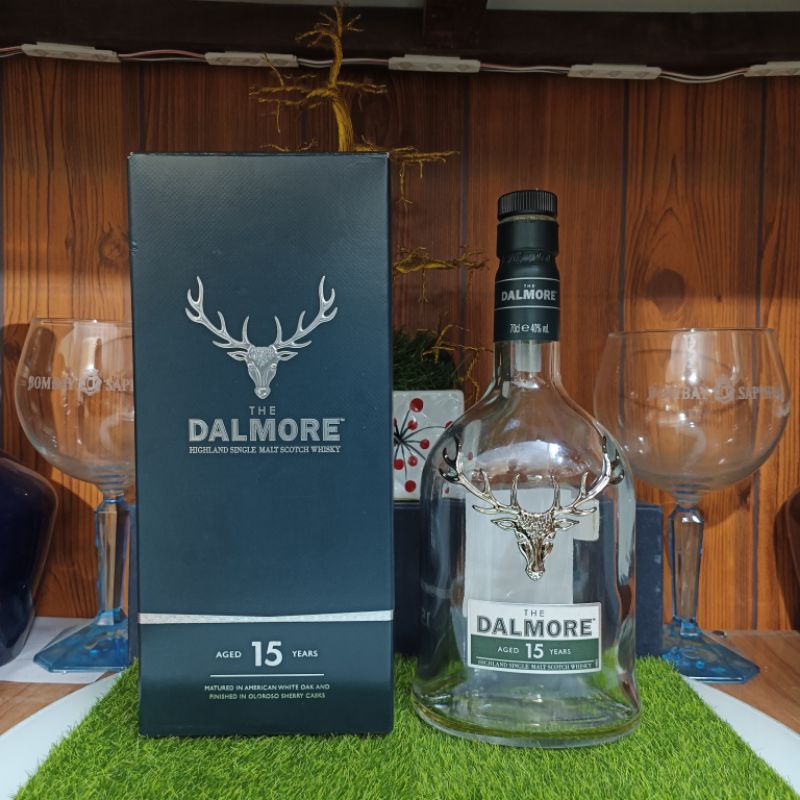 Vỏ chai rượu ngoại Dalmore 15 năm Full Box Xuất Xứ Scotland cực chất (chai rỗng)