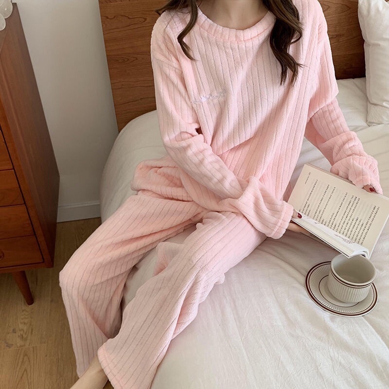 Dstudio Super Warm ชุดขนแกะริบร่อง Unisex (เสื้อ+กางเกง)