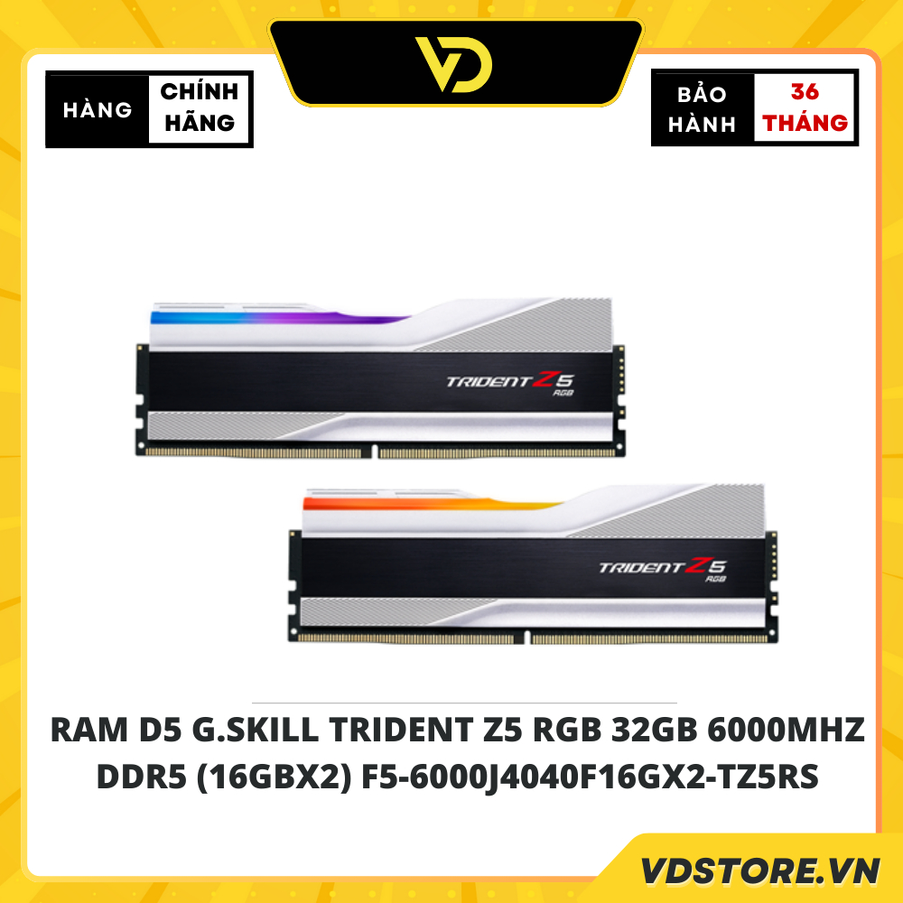 Ram D5 G.SKILL TRIDENT Z5 RGB 32GB 6000MHZ DDR5 ( 16GBX2🌹 F5-6000J40F16Gx2-TZ5RS - สินค ้ าของแท ้