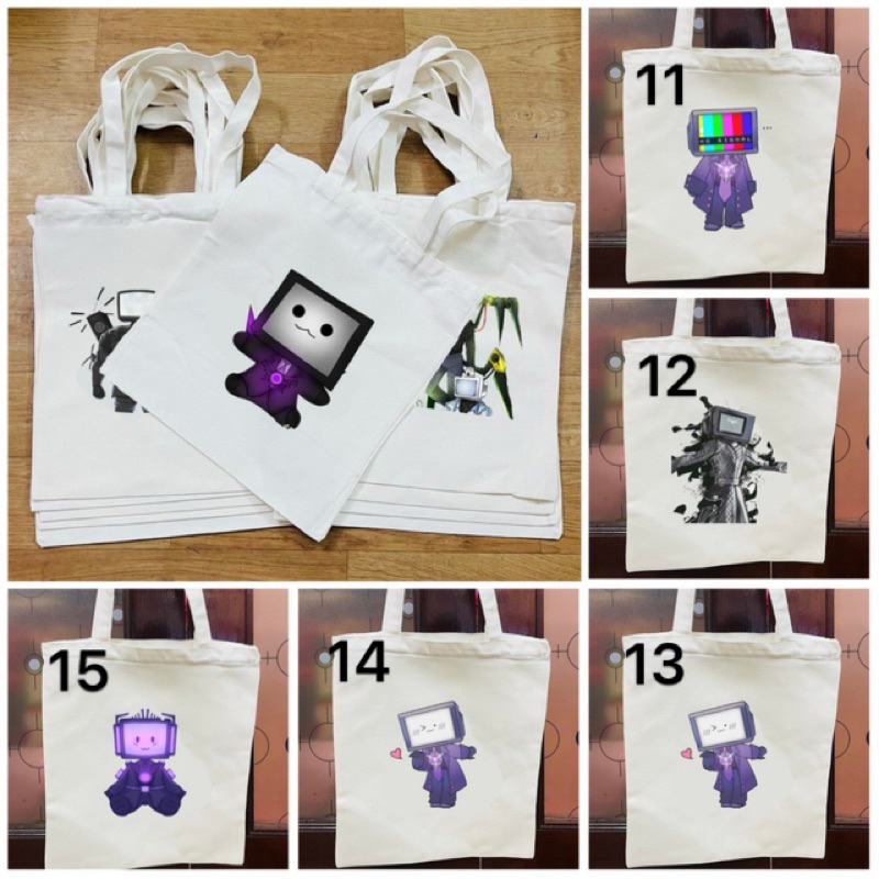 Titan tv man skibidi Toilet tote bag / titan tv man เกม skibidi กระเป๋ารูปห้องน้ํา