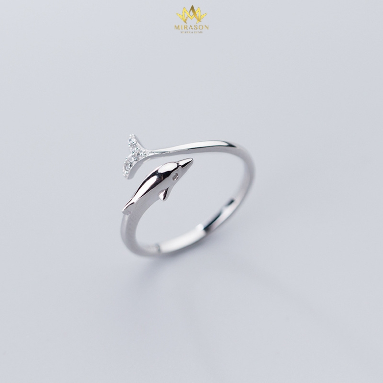 แหวนเงิน S925 สําหรับผู้หญิงพร้อมหิน Dolphin Freesize บุคลิกภาพแฟชั่น - MIRASON MNH6694