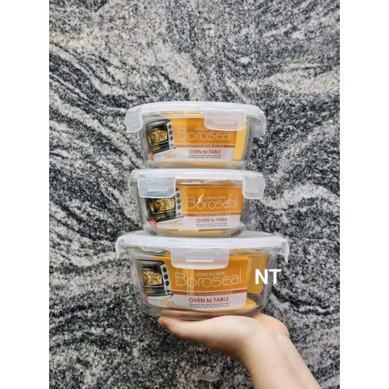 Set 3 hộp thủy tinh Lock&Lock có nắp gài(Quà tặng Panadol)