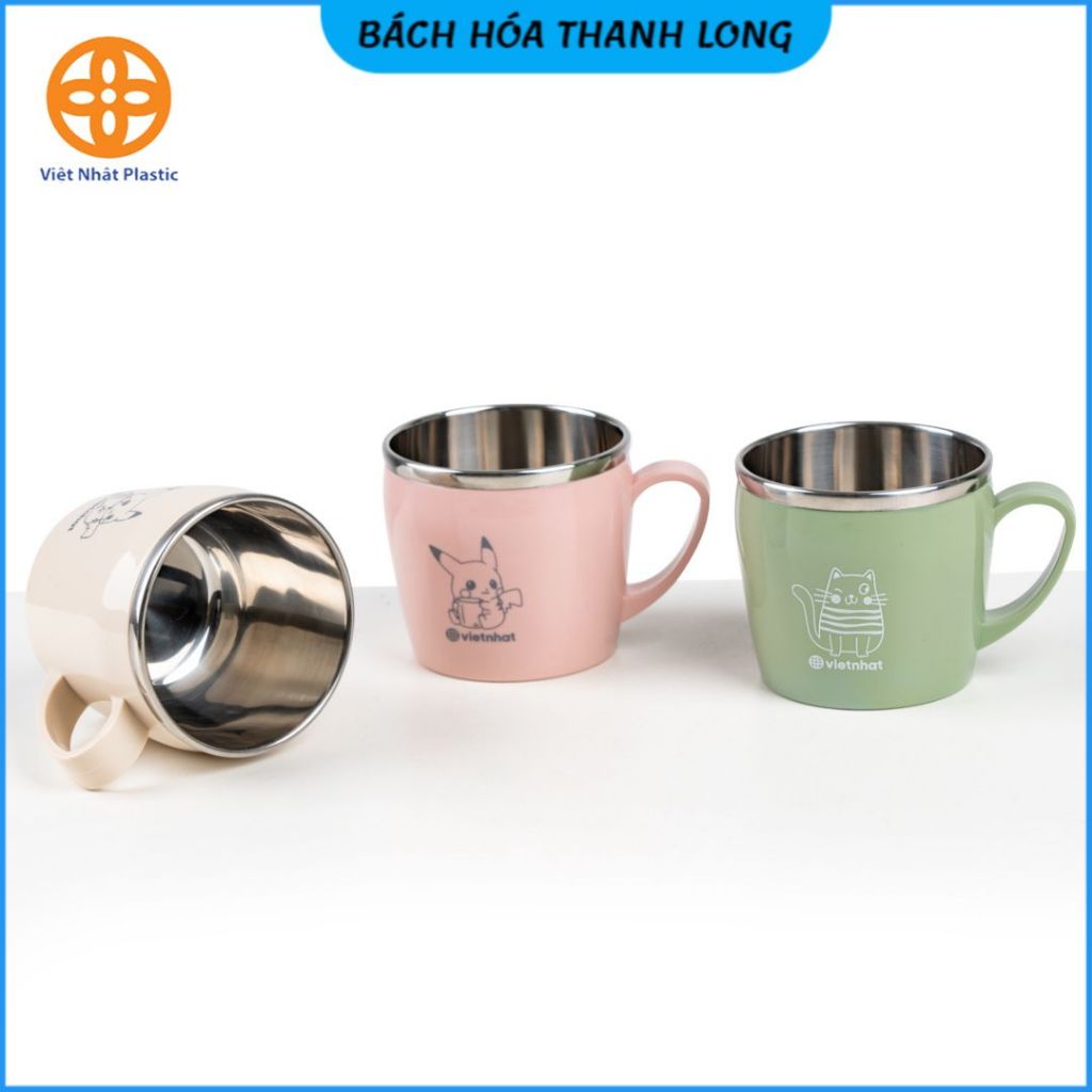 แก้วเก็บความร้อนสแตนเลส 2 ชั้น ความจุ 350ml ยี่ห้อ Viet Nhat Dimensions: M8xD6.5xH7 (cm)