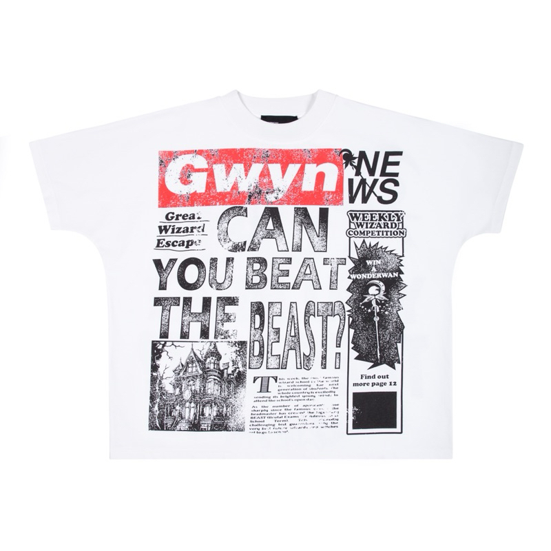 GWYN NO NEWS T-SHIRT boxy T-SHIRT สําหรับผู้ชายและผู้หญิง