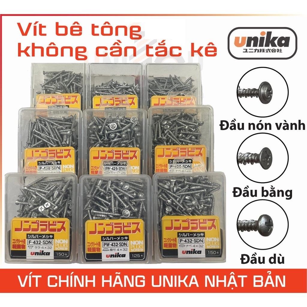 สกรูขยาย SV Unika NPS (ญี่ปุ่น) ใช้ติดผนังและคอนกรีตโดยตรง