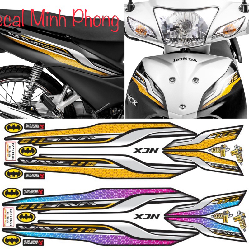 (หลายรุ่นสี)สติ๊กเกอร์ถอดรถเวฟ110 NCX รุ่น ประเทศไทย สติ๊กเกอร์กันน้ํา 4 ชั้น