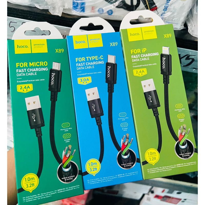 ขายส่งคอมโบสาย Hoco X89 10 เส้น
