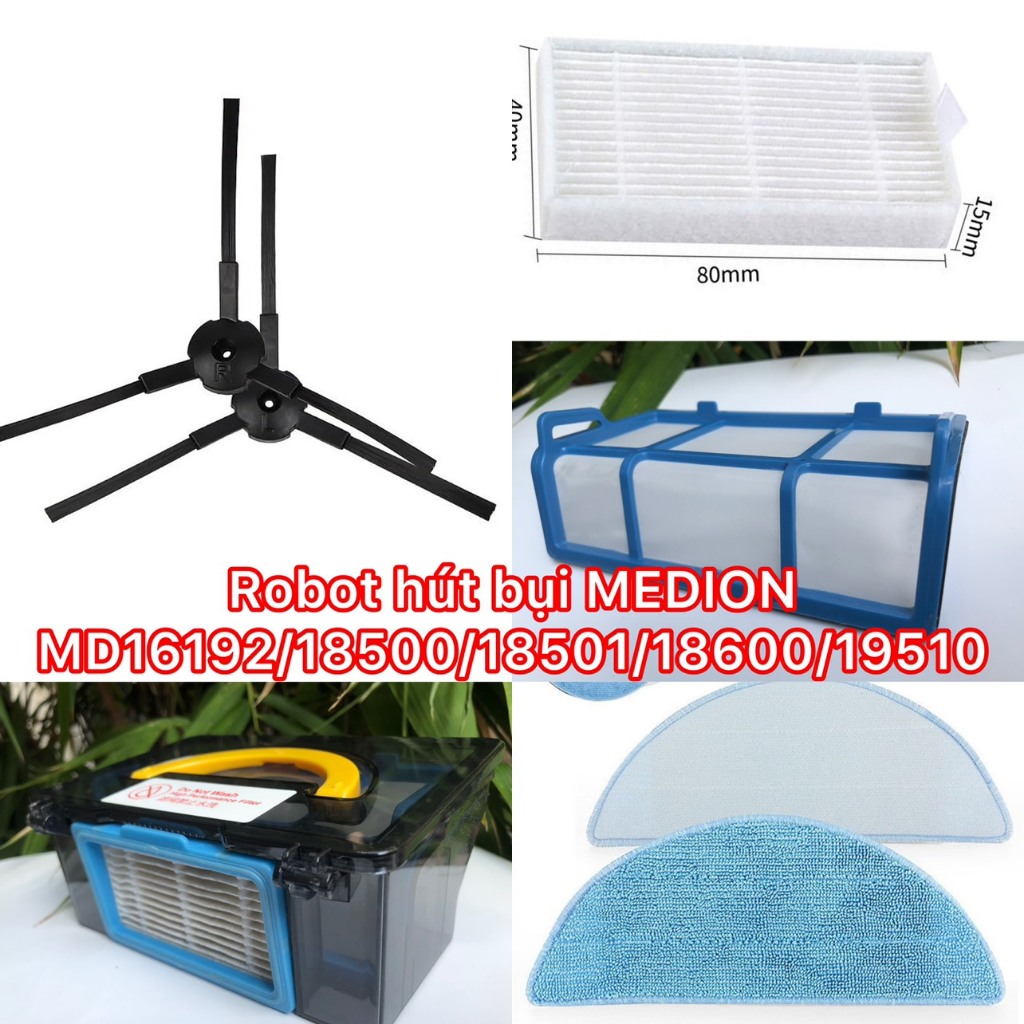 อุปกรณ์เสริมเต็มรูปแบบสําหรับ ROBOT VACUUM CLEANER MEDION MD16192, MD18500, MD18501, MD18600 MD 1951