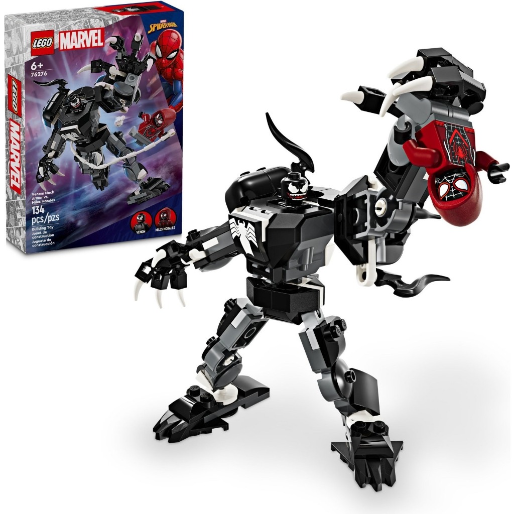 76276 LEGO Marvel Super Heroes Spider man Venom Mech Armor vs. Miles Morales - ของเล ่ นประกอบเกราะ Venom