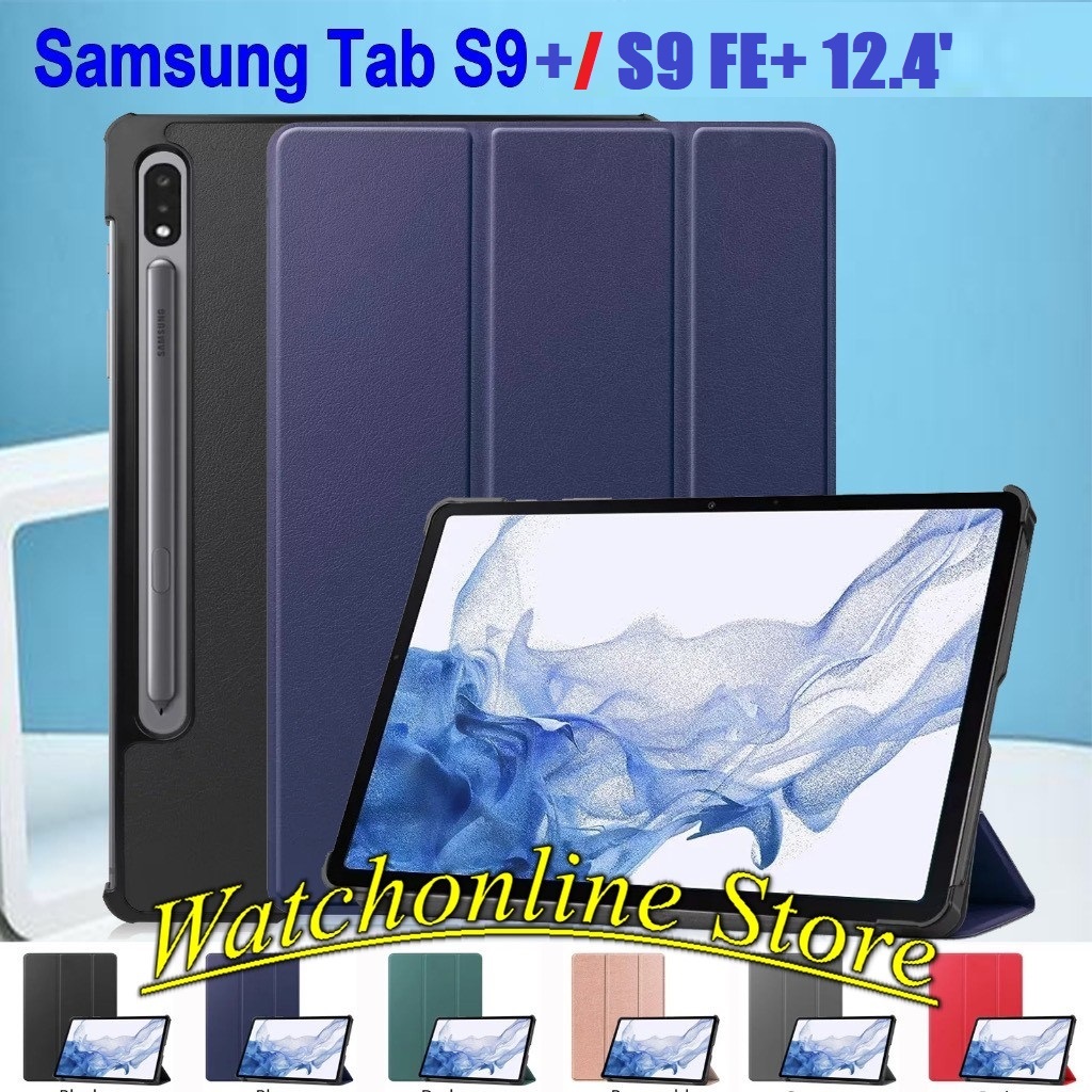 ซองหนังแบบยืดหยุ่นสําหรับ Samsung Tab S10+ S9+ S9 PLUS S9FE+ S9 FE PLUS 12.4 "2023 SM-X810 X816B X81