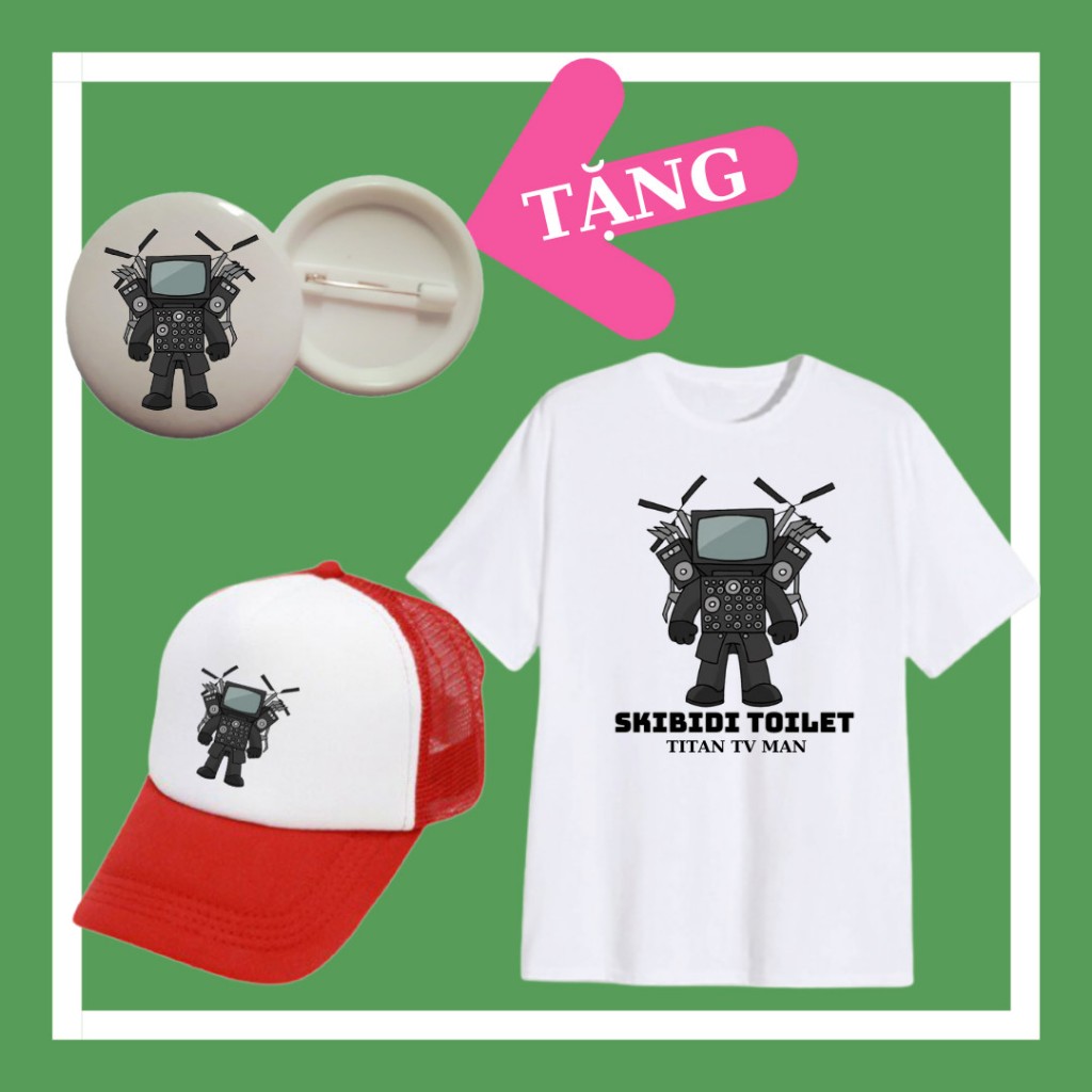 หมวกเบสบอลเด็ก Titan TV man น่ารัก chibi Skibidi Toilet TV man เสื้อยืดสําหรับเด็กชายและเด็กหญิง รวม