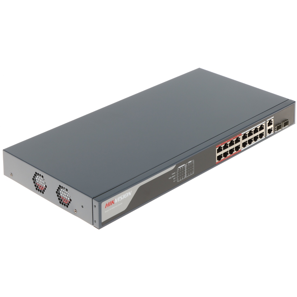 HIKVISION DS-3E1318P-EI/M 16-port PoE สวิตช์เครือข่ายอัจฉริยะ