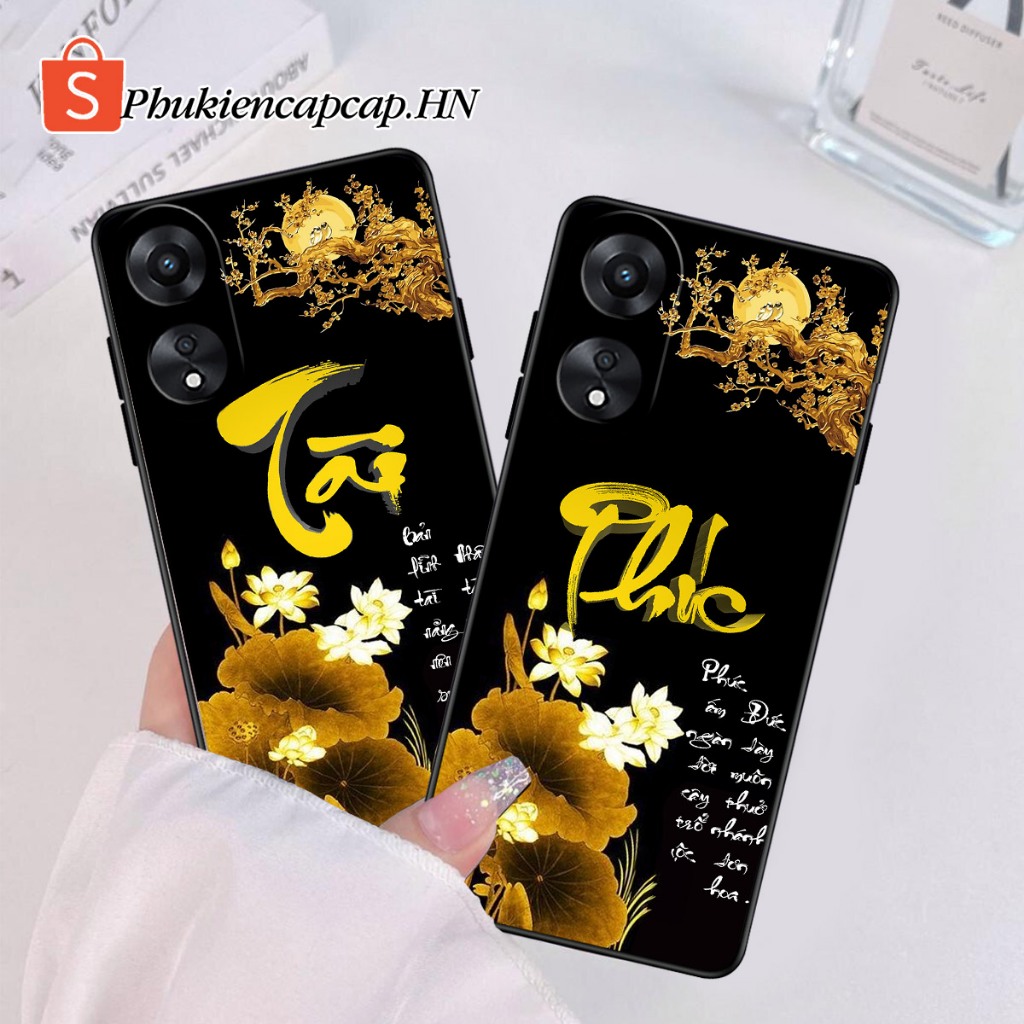 เคส Oppo A58 / A58 5G - เคส Oppo พิมพ์ด้วยคําเรียกเก็บเงิน, ดอกบัว, Tai Duc, Ring