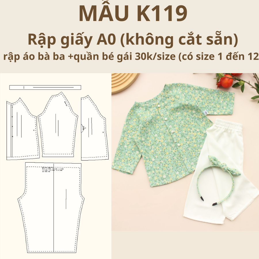 แผ่นกระดาษ A0 K119 BABY GIRLS DRESS (กระดาษ NOT A)