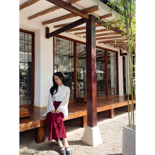เสื้อฮันบกใสแขนบานกว้าง
