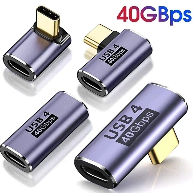 อะแดปเตอร์มุม 90 องศา Type-C ถึง USB-C หญิง 90 องศา 100W