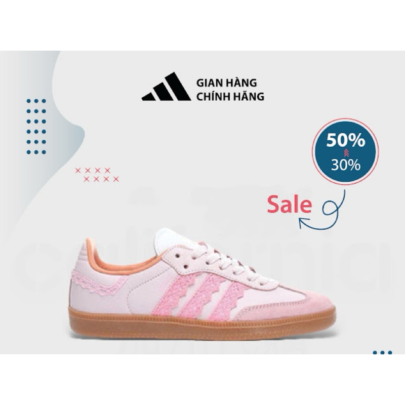 [ ของแท ้ ] Adidas Originals SAMBA OG สีชมพู IG5932 ลูกไม ้