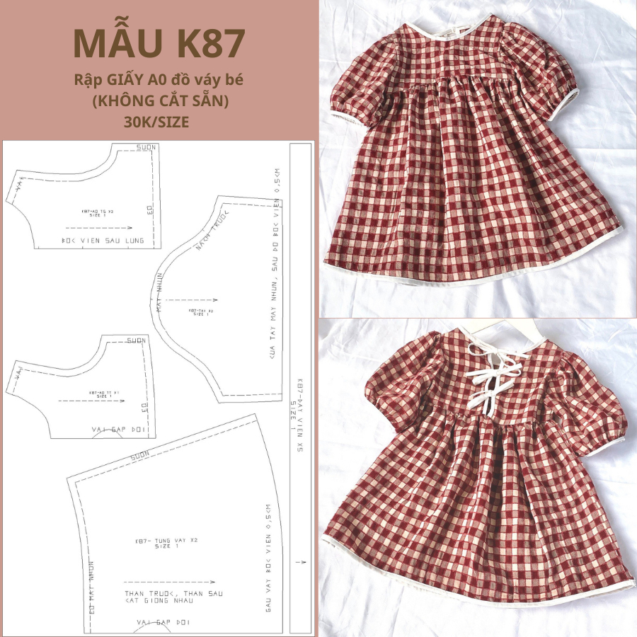 แผ่นกระดาษ A0 BABY DRESS K87 (ไม่มีผ้าเป็นกระดาษ)