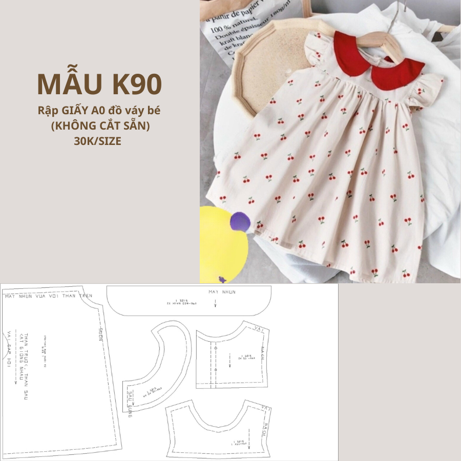 แผ่นกระดาษ A0 BABY DRESS K90 (ไม่มีผ้าเป็นกระดาษ)