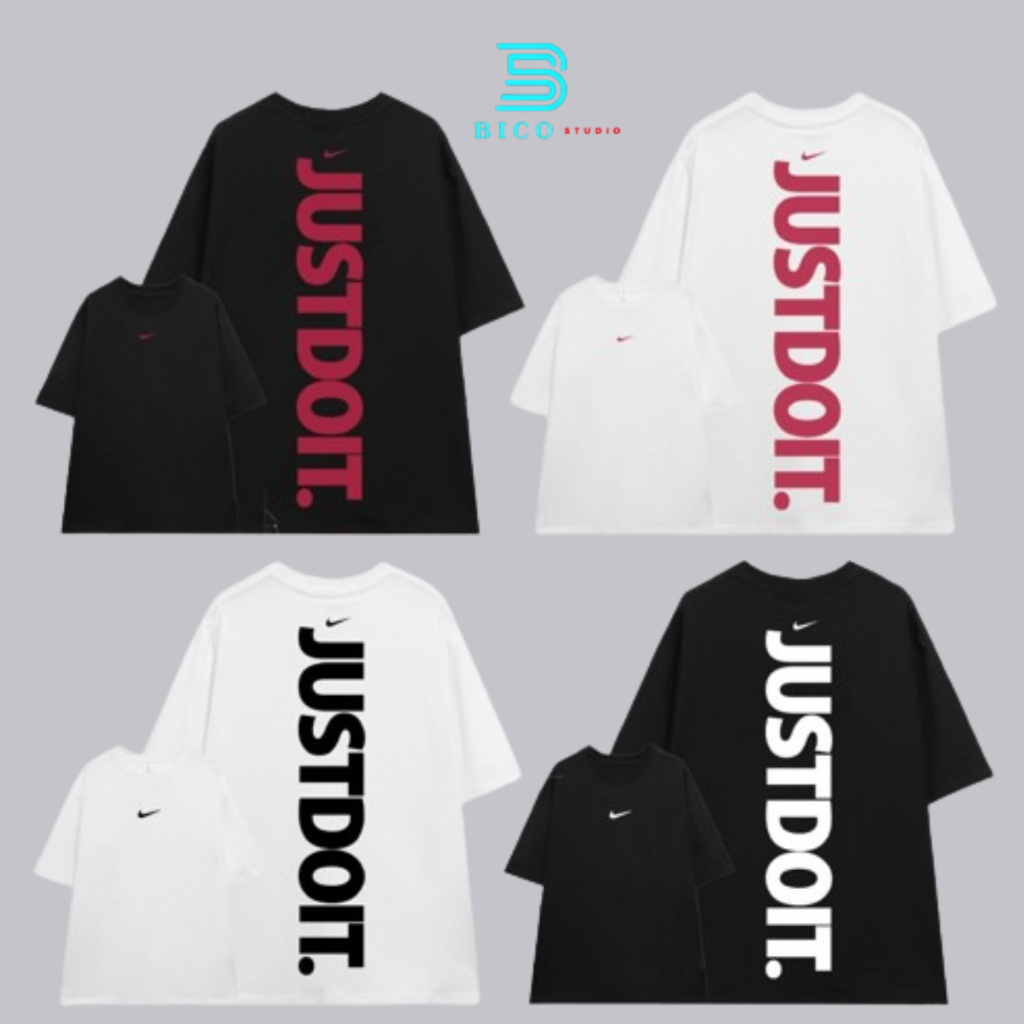 เสื้อยืด Nike Just Do It เสื้อยืดผู้ชายและผู้หญิงขั้นพื้นฐาน ผ้าฝ้าย 100% ลักษณะกว้าง i T104 Bico St