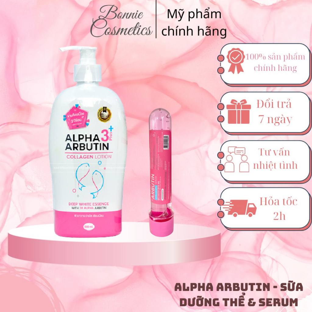 Alpha Arbutin - Alpha Arbutin Collagen 3 +Plus Body Lotion &amp; Whitening Serum