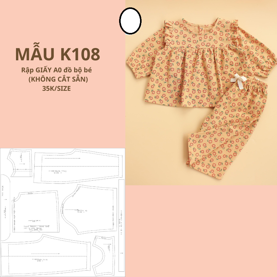 แผ่นกระดาษ A0 BABY OUTFITS K108