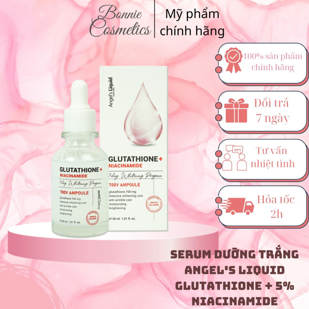 Angel 's Liquid Glutathione + 5 % Niacinamide 7Day Whitening Ampoule Whitening Serum 30ml