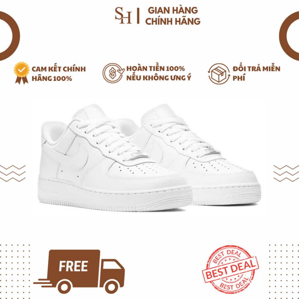 [ ของแท้ ] ของแท้ _Nike _AF1 รองเท้าสีขาวสําหรับผู้ชายและผู้หญิงเต็มกล่อง