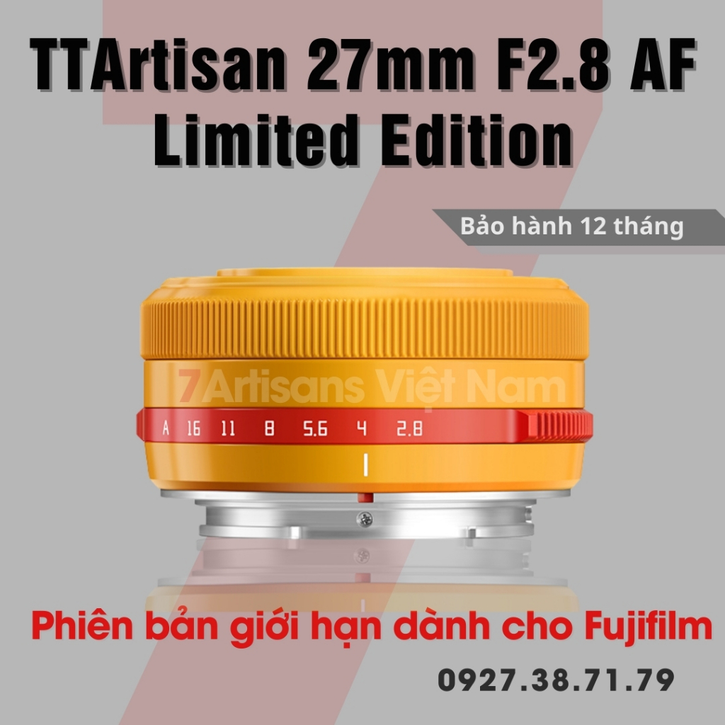 เลนส ์ Ttartisan AF 27mm F2.8 Limited Edition - โฟกัสอัตโนมัติขนาดกะทัดรัดเป ็ นพิเศษสําหรับ Fujfilm