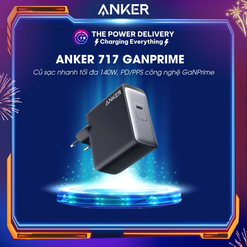 [เหมือนใหม่] เครื่องชาร์จ GaN ANKER 717 A2341 140W ของแท้ | เทคโนโลยี GaNPrime, PD 3.1, PPS, ชาร์จเร