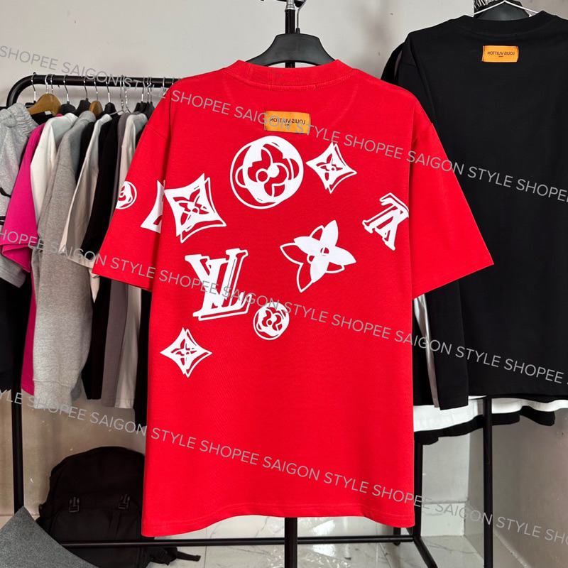 Lv Red T-shirt พิมพ ์ ผ ้ าฝ ้ าย 100 % 2-Way T-shirt , stallion T-shirt Full Tag