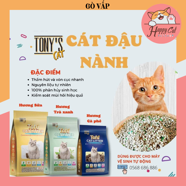 Tonys Cat 6L Tofu Cat Litter -Happy Cat