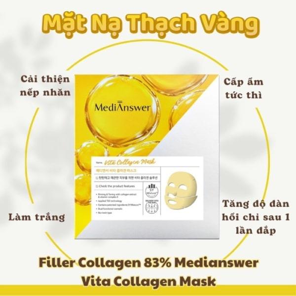 [ กล ่ อง 5 ชิ ้ น ] Gold Jelly Mask Whitening Skin, Stretch Filler Collagen 83 % Medianswer