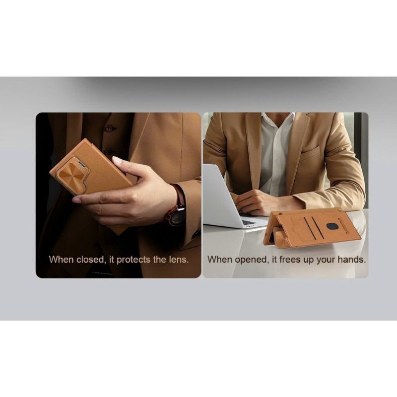 Samsung S24 Ultra Nillkin Qin Pro Case Card Pocket Wallet Leather Bag Flip Case for Samsung S24 Plus