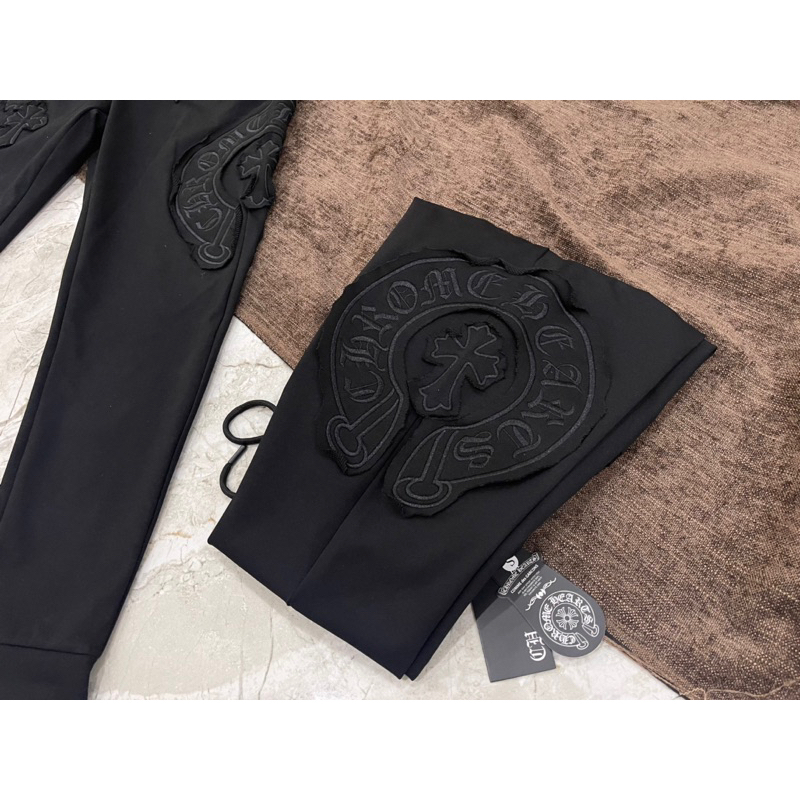 กางเกงวอร์มกีฬาผู้ชาย Chrome Hearts ผ้าปักลายคุณภาพสูง